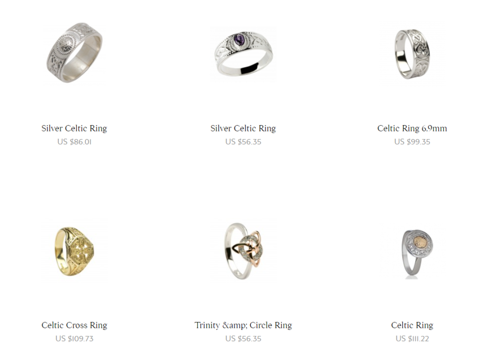 celtic rings from Irish Jewel