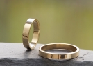 Flat Shape 18k Wedding Rings