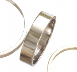 Flat Shape 18k White Gold Wedding Rings