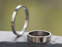 Flat Shaped Platinum Wedding Rings