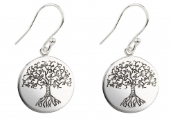 Tree of Life silver earrings-Medium
