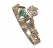 Green Diamond Claddagh Ring