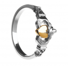 Silver with 10k Gold Claddagh Ring-Ladies