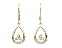14K Trinity Diamond Earrings