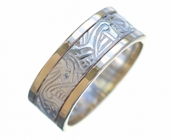 Silver and Gold Celtic Wedding Ring