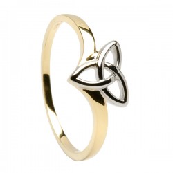 Yellow and white gold Trinity Knot Ring.
