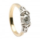 14k Trinity Knot Ring with Diamond