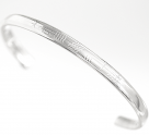Ogham Bangle-5.7mm Silver oval-shaped wire