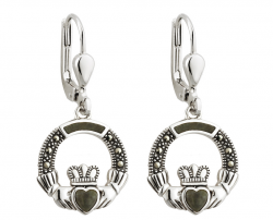 Connemara Marble Claddagh Earrings